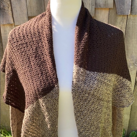 Carolyn Taylor Open Front Sweater Cardigan Brown Size Small - Picture 3 of 11
